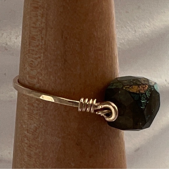 LABRADORITE Gemstone Gold wire Wrap Ring - Picture 9 of 14